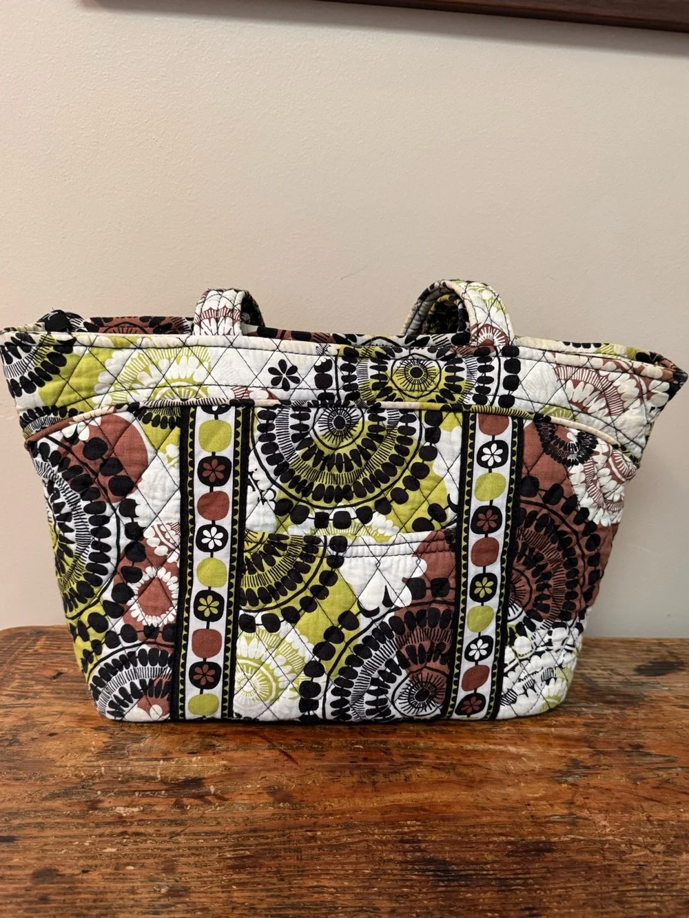 Retired Vera Bradley Villager Tote in “Cocoa Moss”